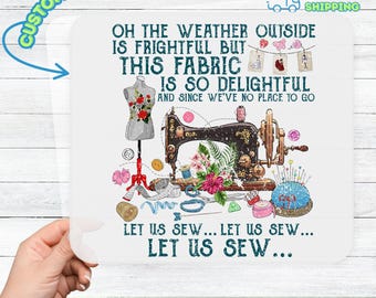 Funny Sewing Holiday DTF Transfer | Let It Sew Christmas Iron-On | Vintage Sewing Ready To Press for DIY Apparel & Gifts