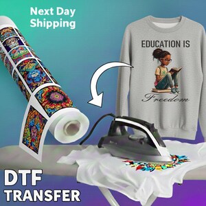 Black History Education is Freedom DTF Transfer, Empowering Reading Girl DTF Transfer, Black History Girl Reading Book DTF Transfer image 6