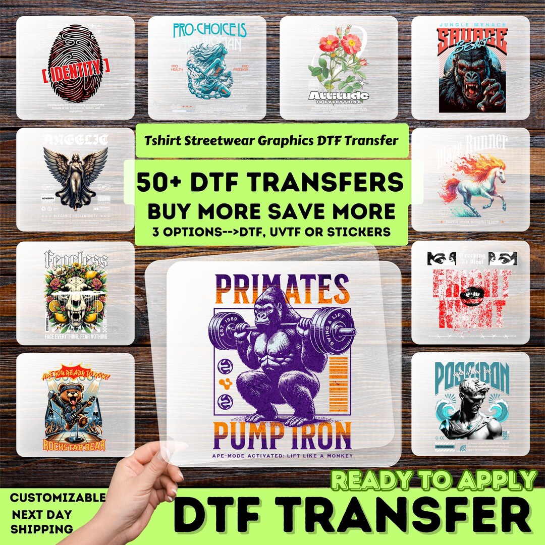 Dtf Graphics Tshirt-streetwear-graphics DTF Transfers - Ready to Press Iron on ...