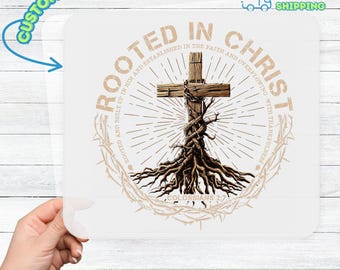 Christian Faith Roots DTF Transfer Iron-On Ready to Press Rustic Vintage Cross Apparel for Church Groups & Retreats