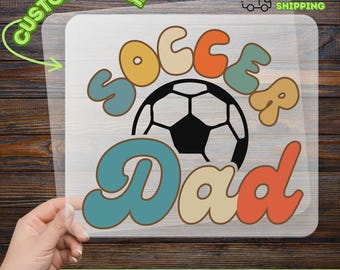 Retro Soccer Dad DTF Transfer, Ready To Press Soccer Ball Heat Transfer, Game Day Dad Apparel Iron On, Sports Fan Gift DTF