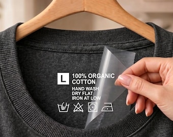 Custom DTF Neck Label for Clothing, Custom Tagless Heat Transfer Labels, Full Color Branding Tag,  T-Shirt Neck Label, Custom Logo Apparel