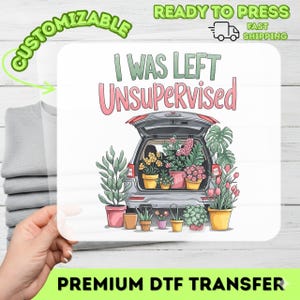 Adhesivo termoadhesivo con un divertido mensaje sobre jardinería, ideal para amantes de las plantas.