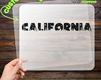 Trasferimento termico California DTF, California Skyline, design per maglietta pronto per la stampa, grafica West Coast per abbigliamento fai da te