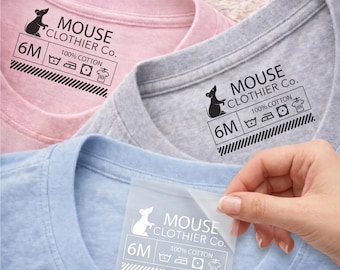 Etichette termoadesive personalizzate per il collo delle magliette, etichette con logo personalizzato per t-shirt, etichette per il branding di piccole imprese, etichette termoadesive senza etichetta DTF