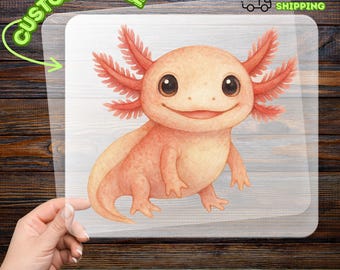 Cute Axolotl DTF Transfer for Quirky Apparel | Kids & Teens Kawaii Pet Design | Ready to Press Cute Group Celebration Shirt