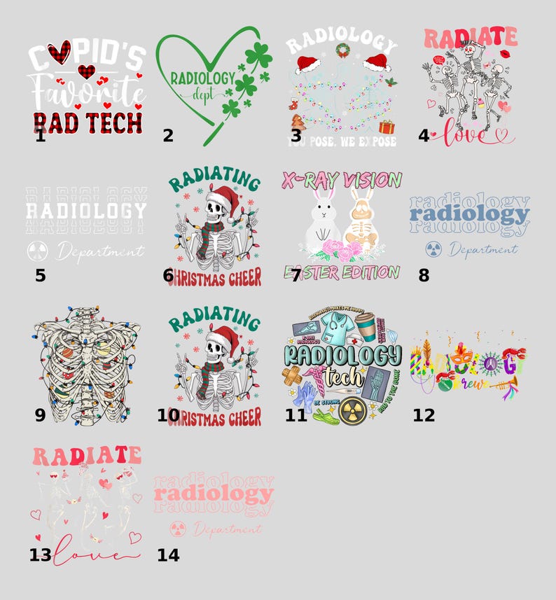 Funny Christmas Radiology DTF Transfer Iron-on Santa Skeleton T-shirt ...