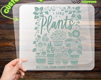 Divertida transferencia termoadhesiva para camisetas con diseño de introvertido amante de las plantas, ideal para entusiastas de la jardinería.