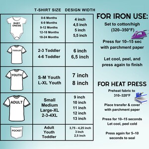 The image is a T-shirt size design with various age groups and corresponding shirt sizes. It provides a visual guide for selecting the appropriate shirt size based on the age group and the desired level of warmth.