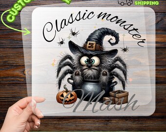 Cute Halloween DTF Transfer Spider Witch Cauldron Design for Family Shirts Kid Apparel