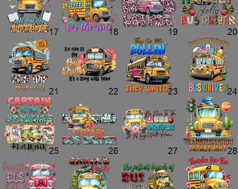School Transportation DTF Transfer, Bus Driver Iron On Decal, Yellow Bus Heat Press Shirt Design, Back to School Staff Gift Graphic