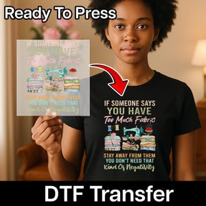 Funny Quilter Humor Retro DTF Transfer for Sewing Enthusiast T-Shirt - Fabric Hoarder Gift, Cute Crafting Apparel