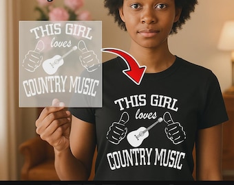 Funny Guitar DTF Transfer, Ready to Press, Country Music Design, Western Music DTF Print, Music Lover Heat Transfer