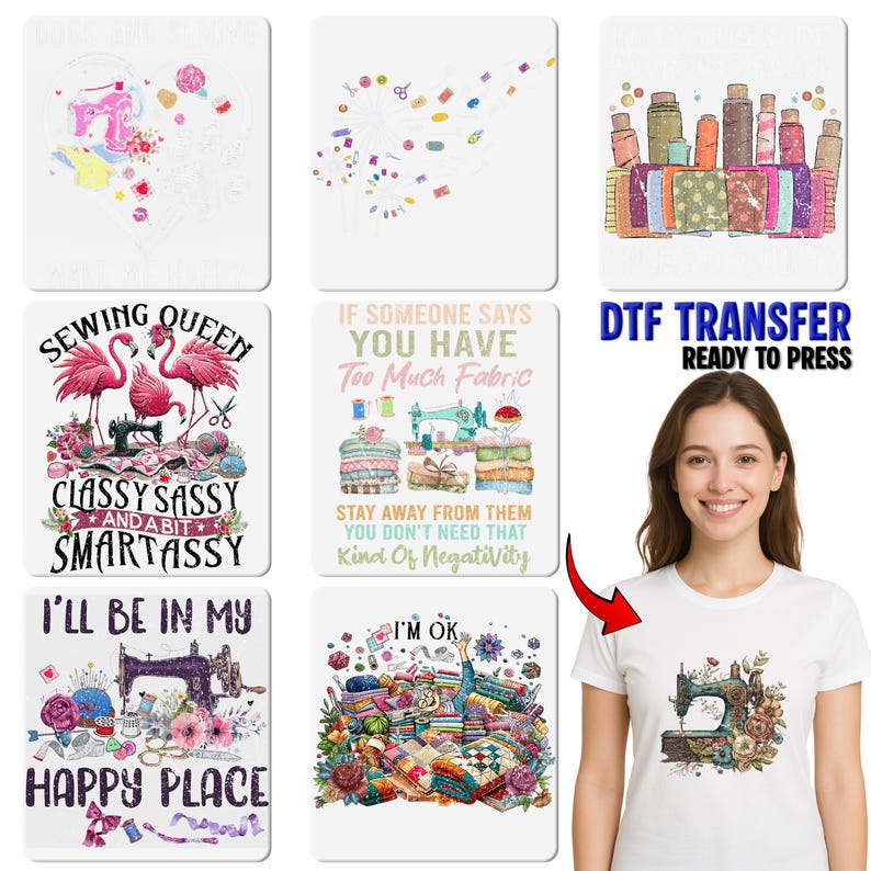 Funny Quilting Humor DTF Transfer Iron-On Ready To Press T-shirt for Craft Enthusiasts Quilters & Sewing Groups image 8