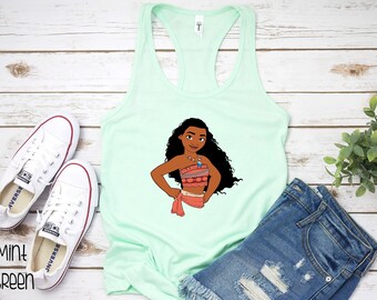 Moana The Great Color Womens Racerback Tank | Disney Princess Princesses | Xmas Gift Tanks | Disney Mickey Mouse Tank Top