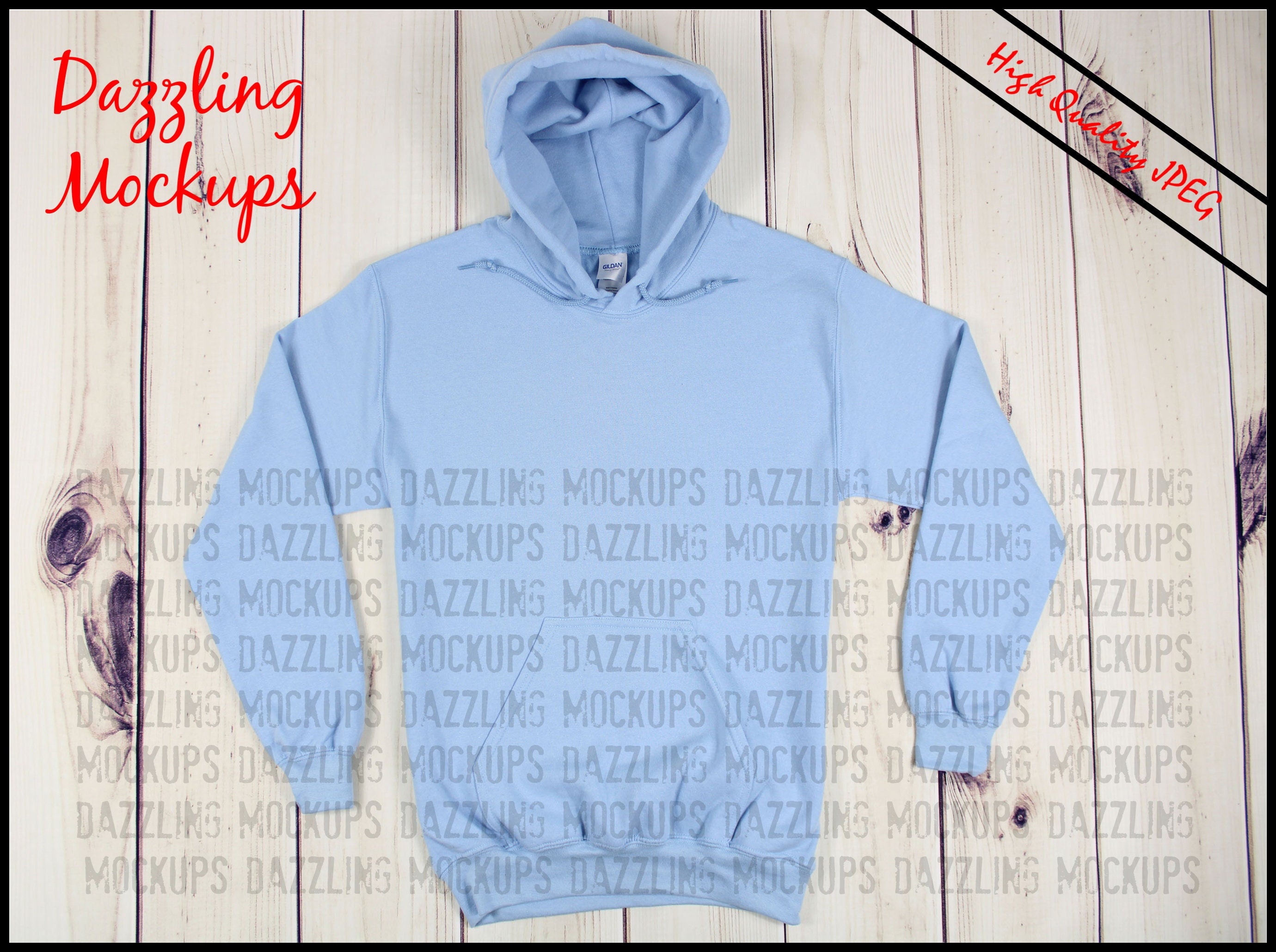Light Blue Hoodie Sweatshirt mockup 18500 Gildan 18500 Etsy