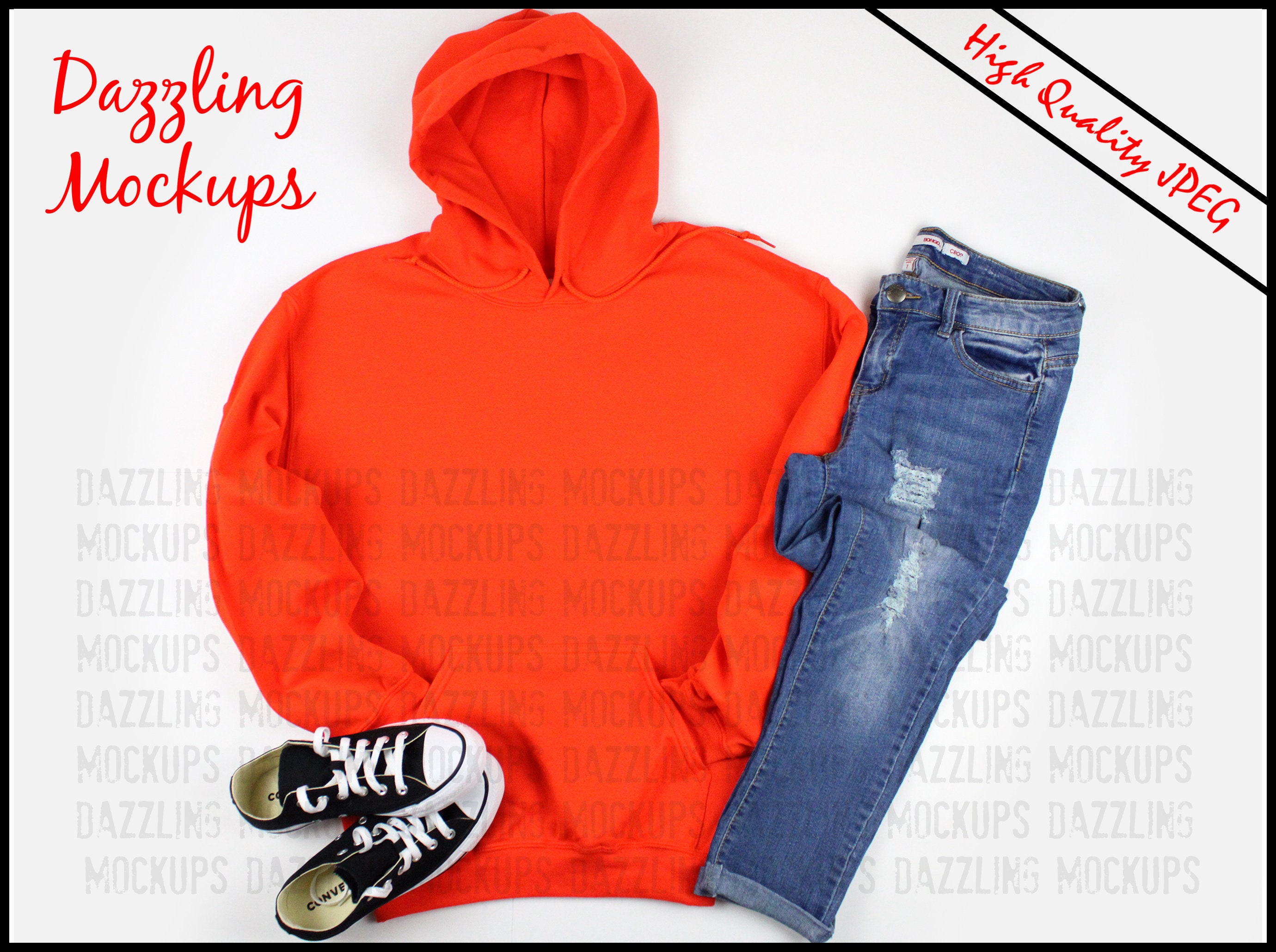 Download Orange Hoodie Sweatshirt mockup 18500 Gildan 18500 Orange ...