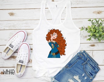 Merida The Brave Color Womens Racerback Tank | Disney Princess Princesses | Xmas Gift Tanks | Disney Mickey Mouse Tank Top