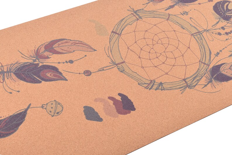 NATURAL Cork Native Inspired Dream Catcher Yoga Mat Eco Etsy New Zealand