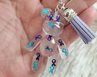 Suicide Awareness Ribbon Bear Keychain, My Story Isn&#39;t Over Yet, You are Enough