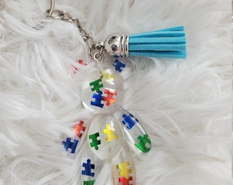 Autism Awareness Keychain, Puzzle Piece, Autism Acceptance, Autistic Pride
