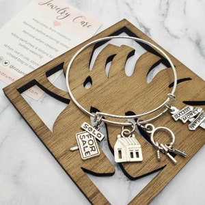 Real Estate Agent Charm Bracelet, Thank You Gift for Agent, Housewarming Gift For New Homeowners