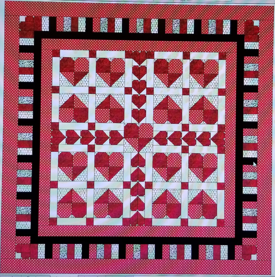Cross My Heart - Quilt Pattern - Throw Size - PDF - Etsy