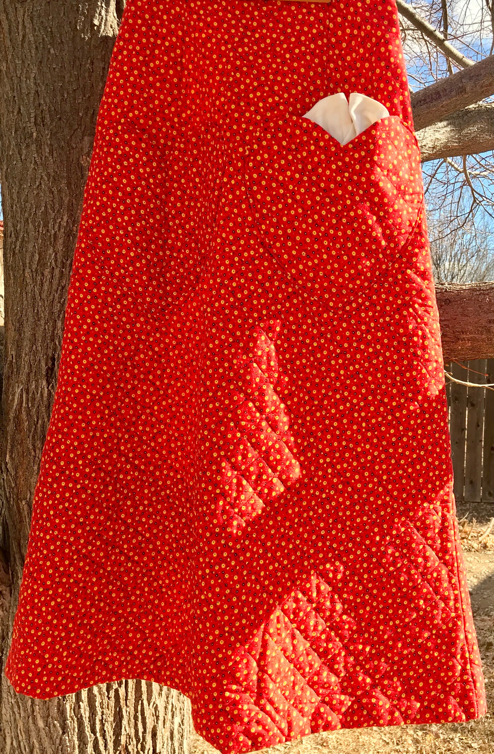 Hand Made Quilt Skirt 1970s Etsy