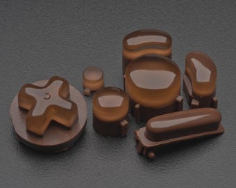Brown Foam Bald GameCube Button Set