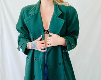 emerald green peacoat