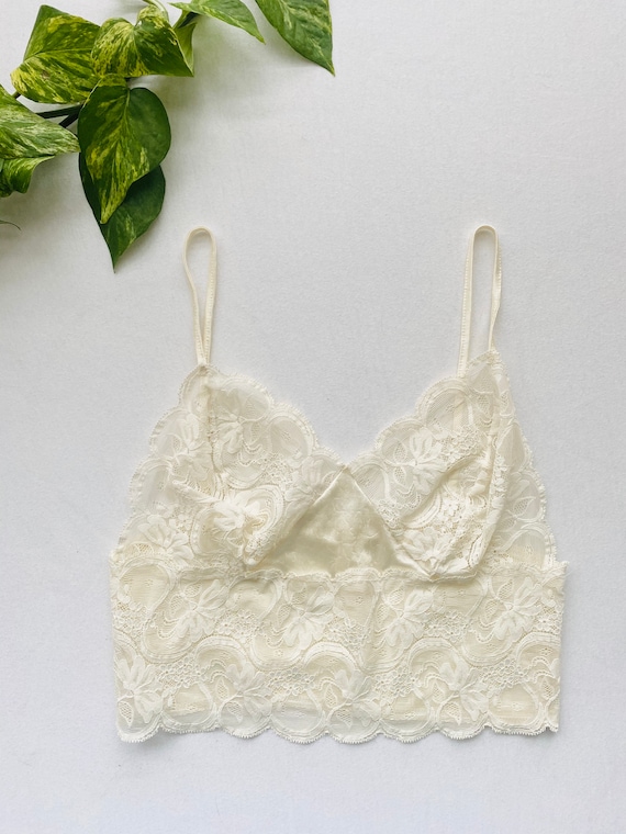 NEW! 90s Vintage Ivory Lace Bralette