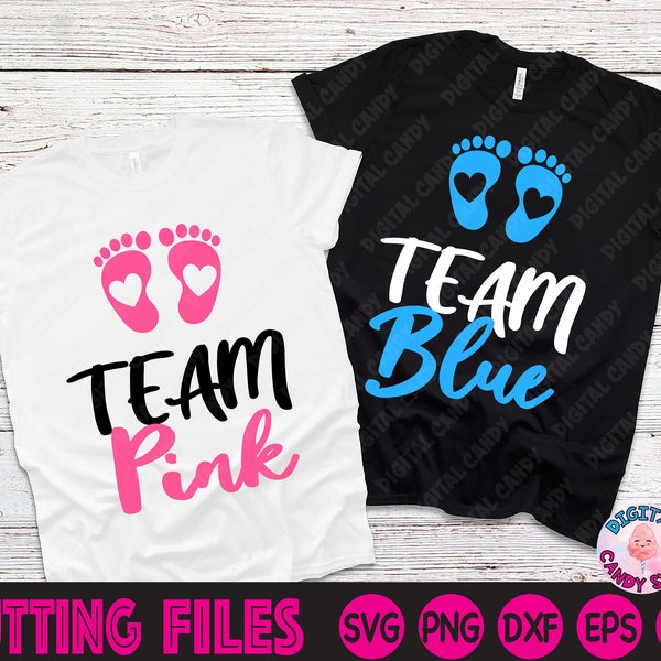 Team Pink Svg, Team Blue Svg, Gender Reveal Svg, Boy or Girls Svg, Expecting Svg, Svg Files for Cricut, Silhouette Files, Baby Announcement