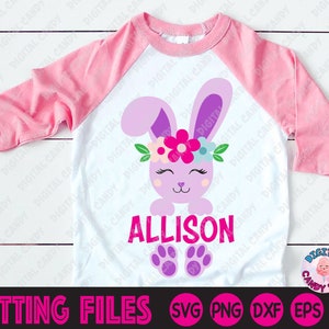 Girl Bunny Monogram Svg, Easter Monogram Svg, Cute Bunny Svg, Girl Bunny Svg, Easter Svg, Svg Files for Cricut, Silhouette Files