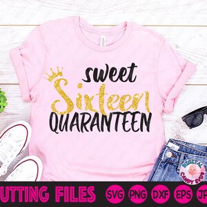 Sweet Sixteen Quarantine Birthday Svg, Quarantine Birthday Svg, Sweet Sixteen Svg, Svg Files for Cricut, Silhouette Files, Girl Birthday Svg