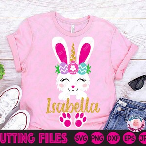 Unicorn Bunny Monogram Svg, Easter Monogram Svg, Cute Bunny Svg, Girl Easter Svg, Easter Clipart, Svg Files for Cricut, Silhouette Files