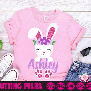 Hase Monogramm Svg, Ostern Monogramm Svg, süße Hase Svg, Mädchen Hase Svg, Ostern Svg, Ostern Clipart, Svg-Dateien für Cricut, Silhouette Dateien