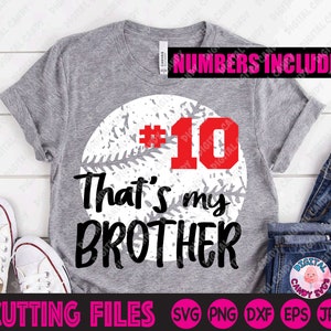 Baseball Brother Svg, Baseball Svg, That's My Brother Svg, Baseball Monogram Svg, Baseball Sister Svg, Svg Files for Cricut, Silhouette File