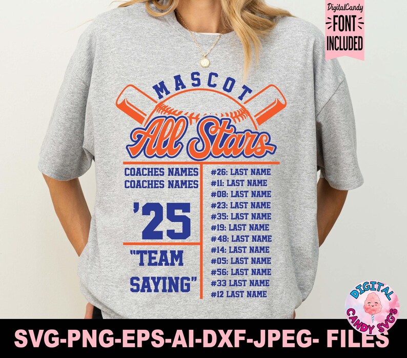 All Stars Roster Template Svg Png, Baseball Svg Png, All Stars Svg Png ...