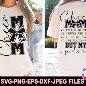 Cheer Mom Svg Png, Mi billetera está vacía Svg Png, Cheer Svg Png, Cheer Mama Svg Png, Archivos Svg para Cricut, Game Day Svg, Cheer Mom Shirt Svg