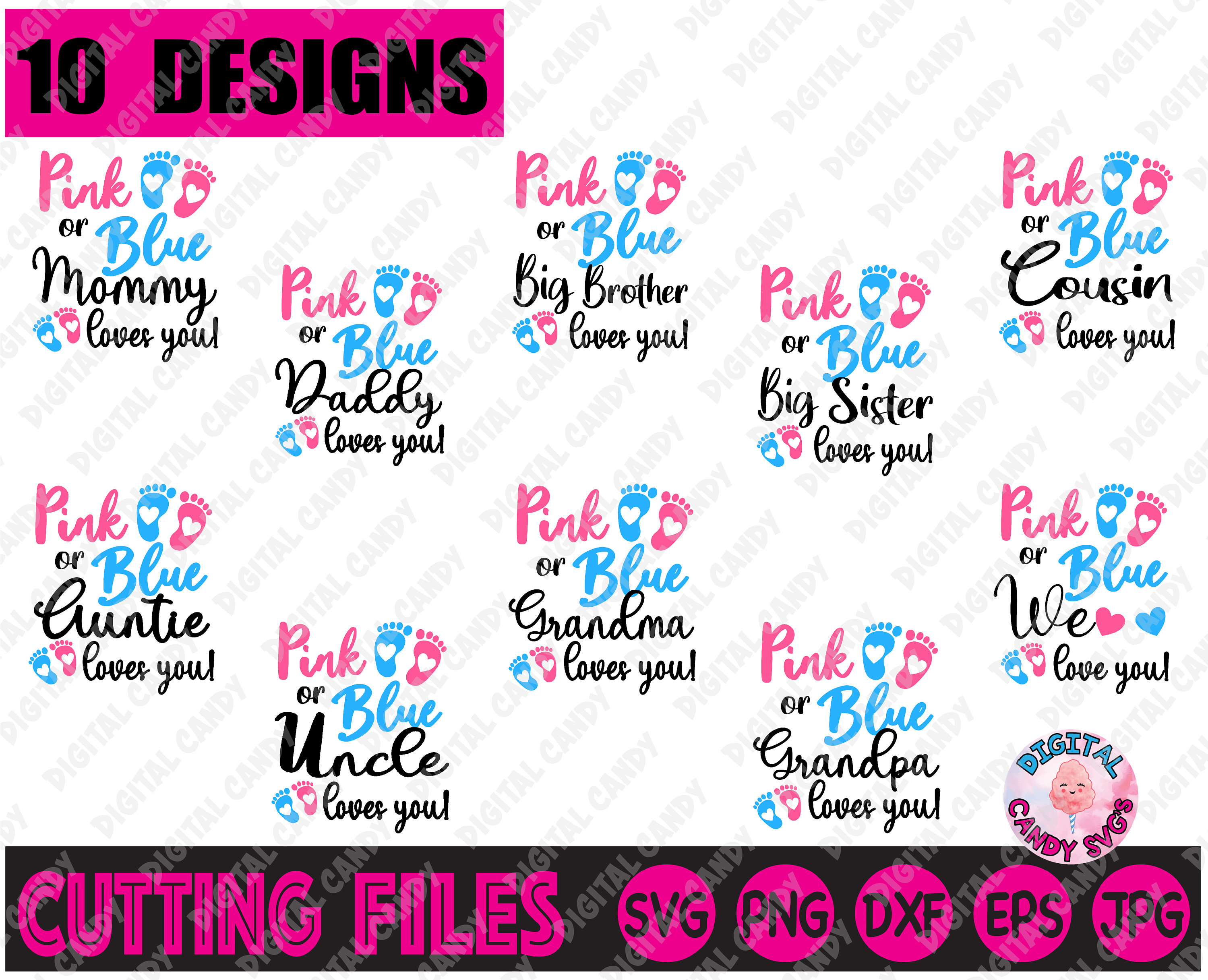 Download Gender Reval Svg Pink Or Blue We Love You Svg Pink Or Blue Etsy