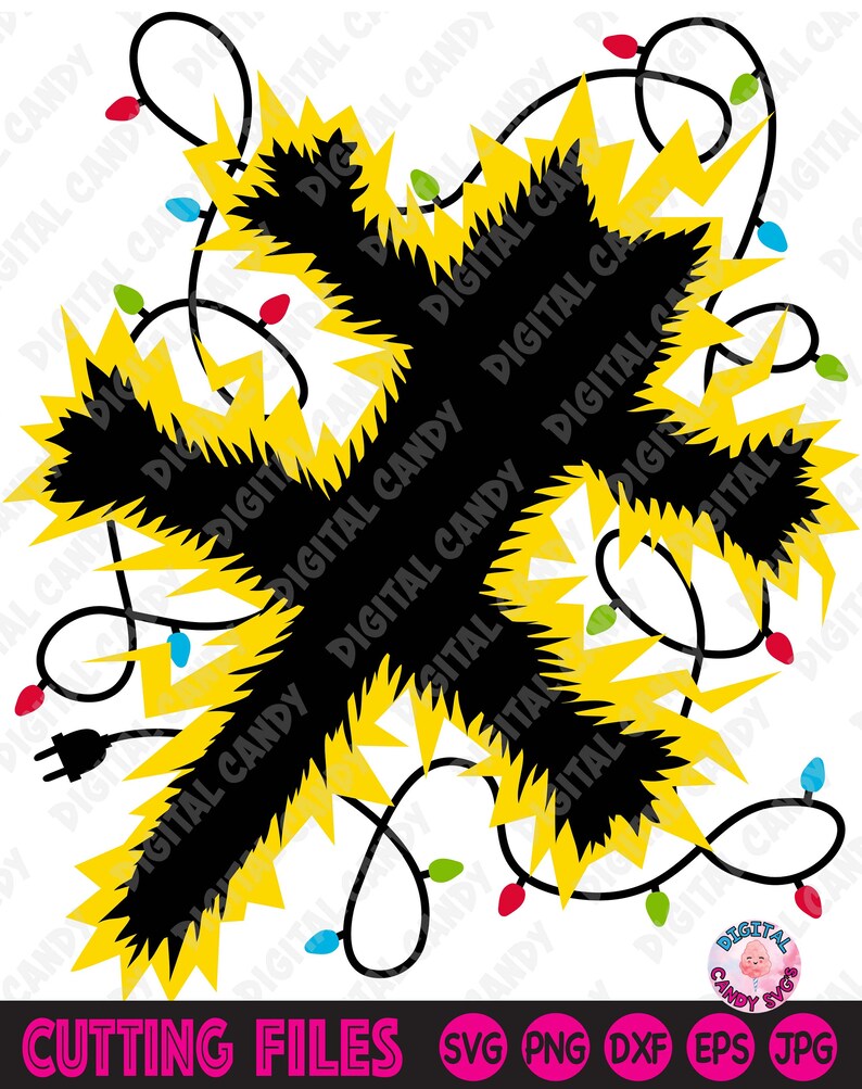 Family Vacation Svg, Electrocuted Griswold Cat Svg, Christmas Cat Svg, Christmas Svg, Svg Files for Cricut, Silhouette Files, image 2