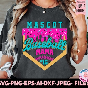 Baseball Mama Ice Cream Drip Svg Png, Baseball Svg Png Personalizzato, Baseball Ice Cream Drip Svg Png, Giorno della partita Svg, Baseball Mama Svg, Baseball