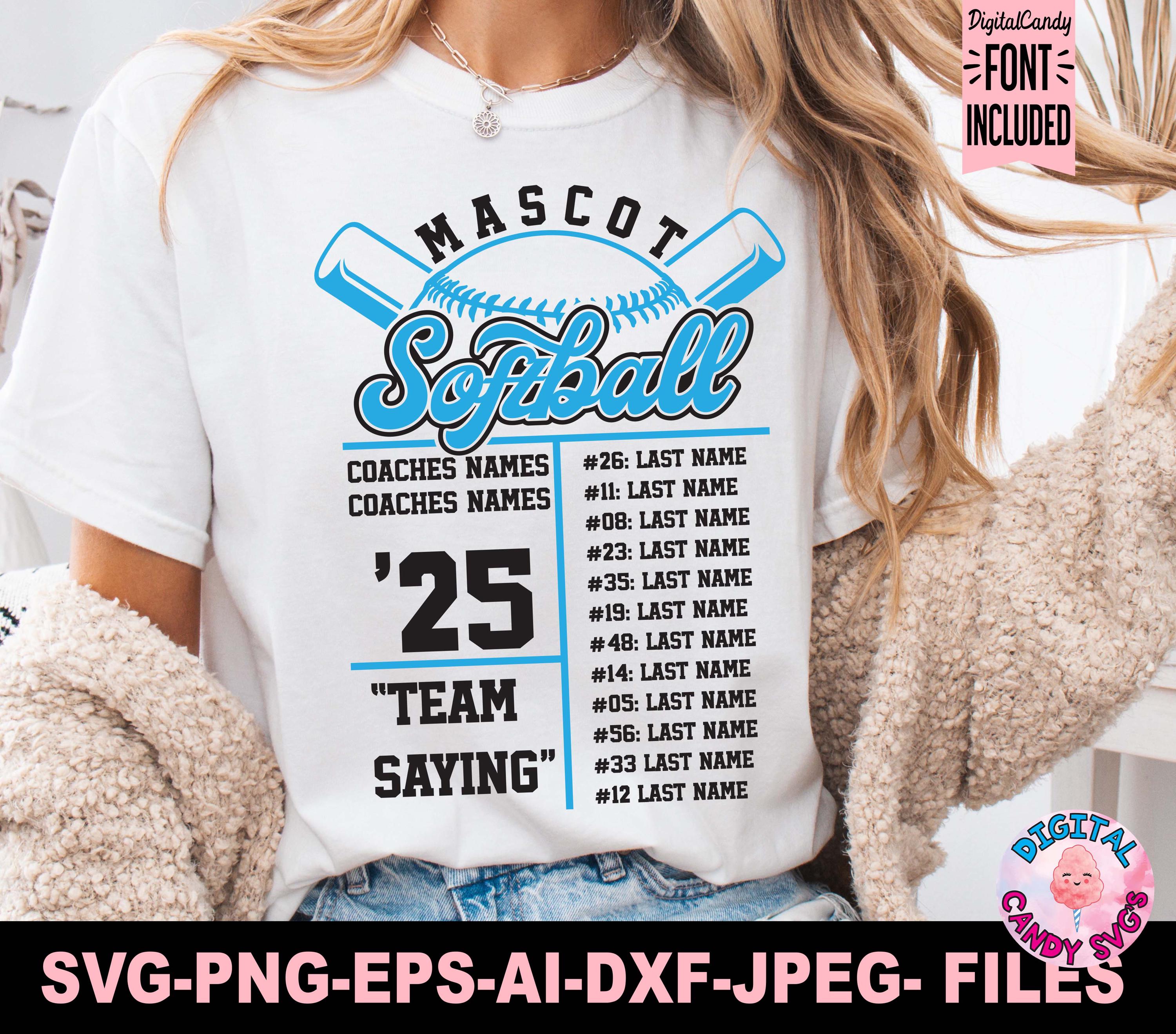 Softball Roster Template Svg Png, Softball Svg Png, Softball Team