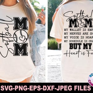 Mamá de softbol Svg Png, Mi billetera está vacía Svg Png, Softbol Svg Png, Mamá de softbol Svg Png, Archivos Svg para Cricut, Día del juego Svg Png