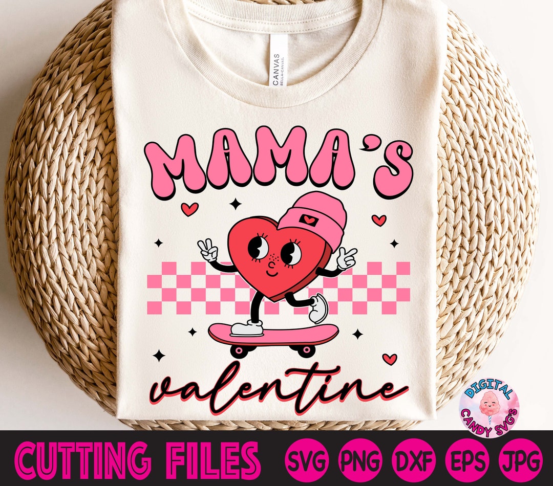 Mama's Valentine Svg, Retro Valentines Svg, Girls Valentines Svg ...