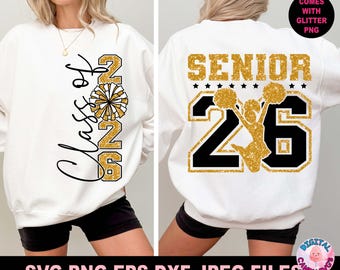 Cheer Senior Svg Png, Senior 2026 Svg, Senior Svg, Graduate Svg, Graduation Svg, Class of 2026 Svg, 2026 Grad Svg, Svg Files for Cricut, PNG