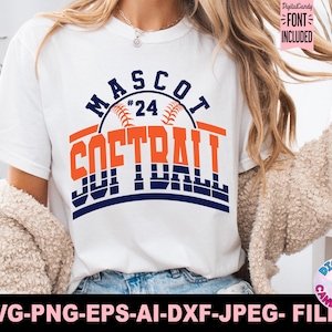 Softball Svg Png, Szablon drużyny softballowej Svg Png, Softball Mom Svg, Pliki Svg dla Cricut, Koszulki drużyny softballowej Svg Png, Logo softballu Svg