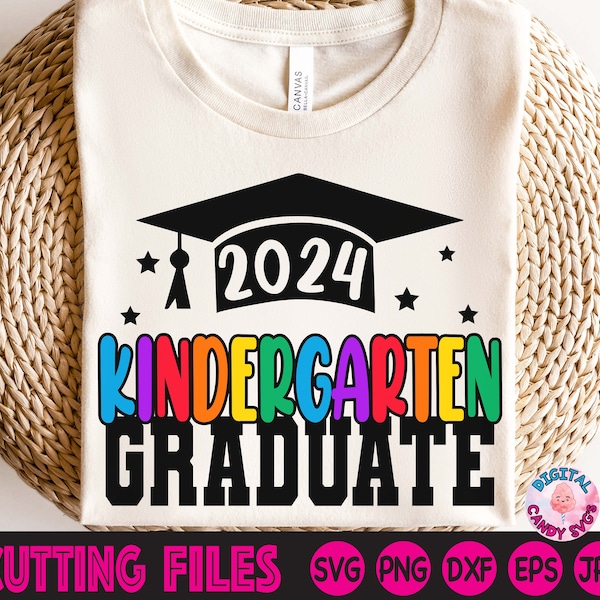 Kindergarten Grad Svg Png, 2024 Kindergarten Graduate Svg Png, Graduation Svg Png, Graduate Svg, Svg Files for Cricut, 2024 Graduate Svg Png