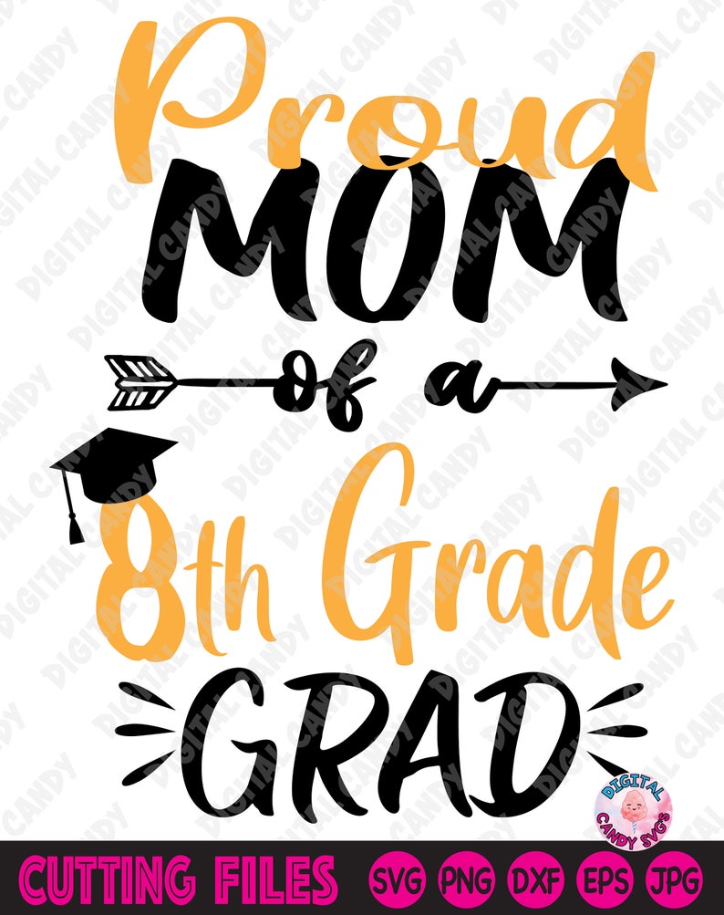 Download Proud Mom of a 8th Grade Grad Svg Proud Mom of a Graduate | Etsy