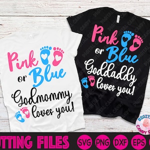 Deus rosa ou azul, mamãe te ama Svg, Deus rosa ou azul, papai te ama Svg, gênero revelado Svg, arquivos Svg para Cricut, arquivos de silhueta